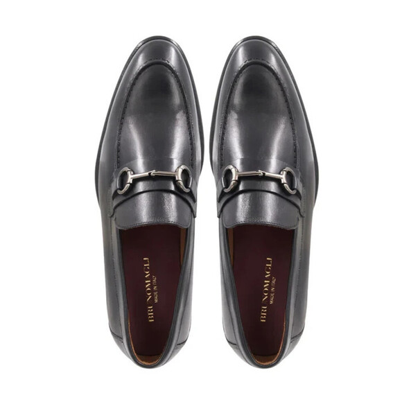 Bruno Magli Alessandro Bit Loafer Men\'s US 9.5 Black Leather Almond Toe ZAP558 main image 5
